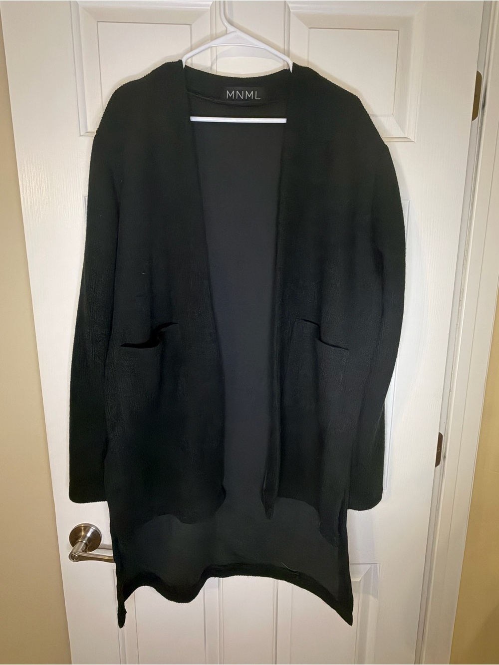 MNML Black Open-Front Women's Cardigan Sweater - size M/L